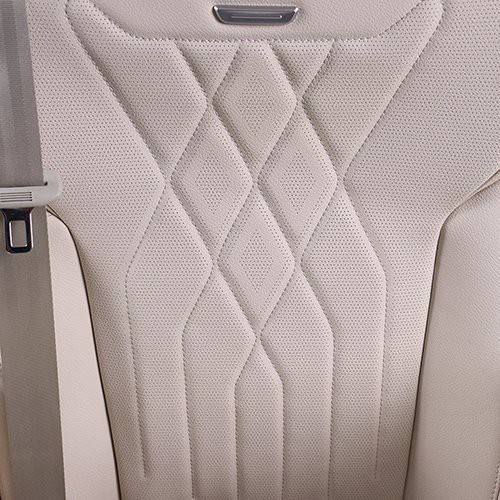 Detail on the back of the van seat